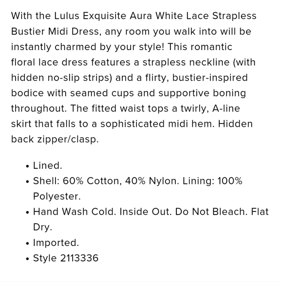 Lace midi dress NWT bustier top - bridal wedding event dress - Picture 5 of 8